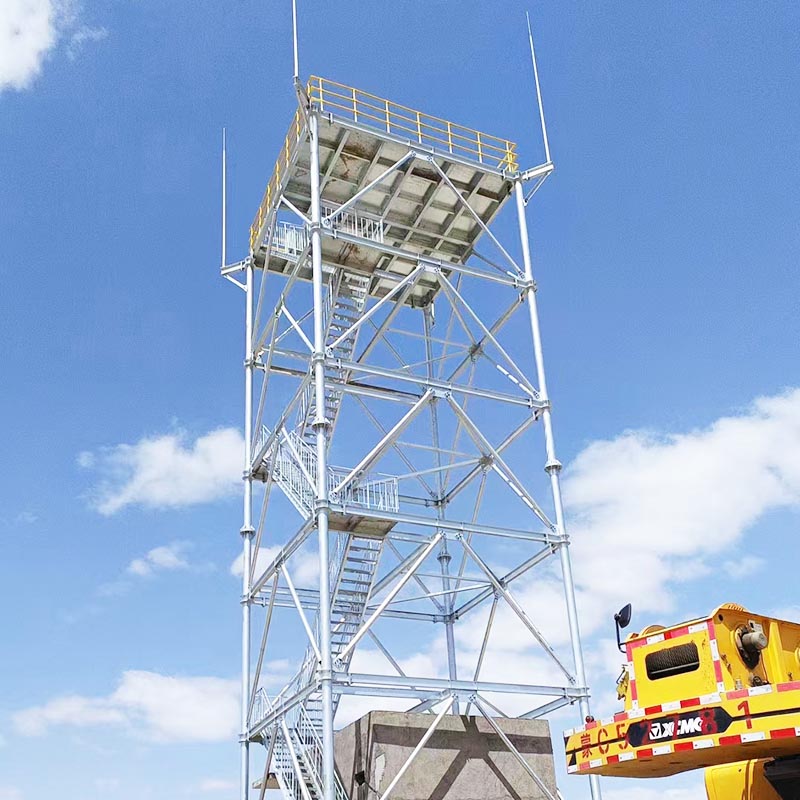 Fyra kolumn stålrör Radar Transmission Tower